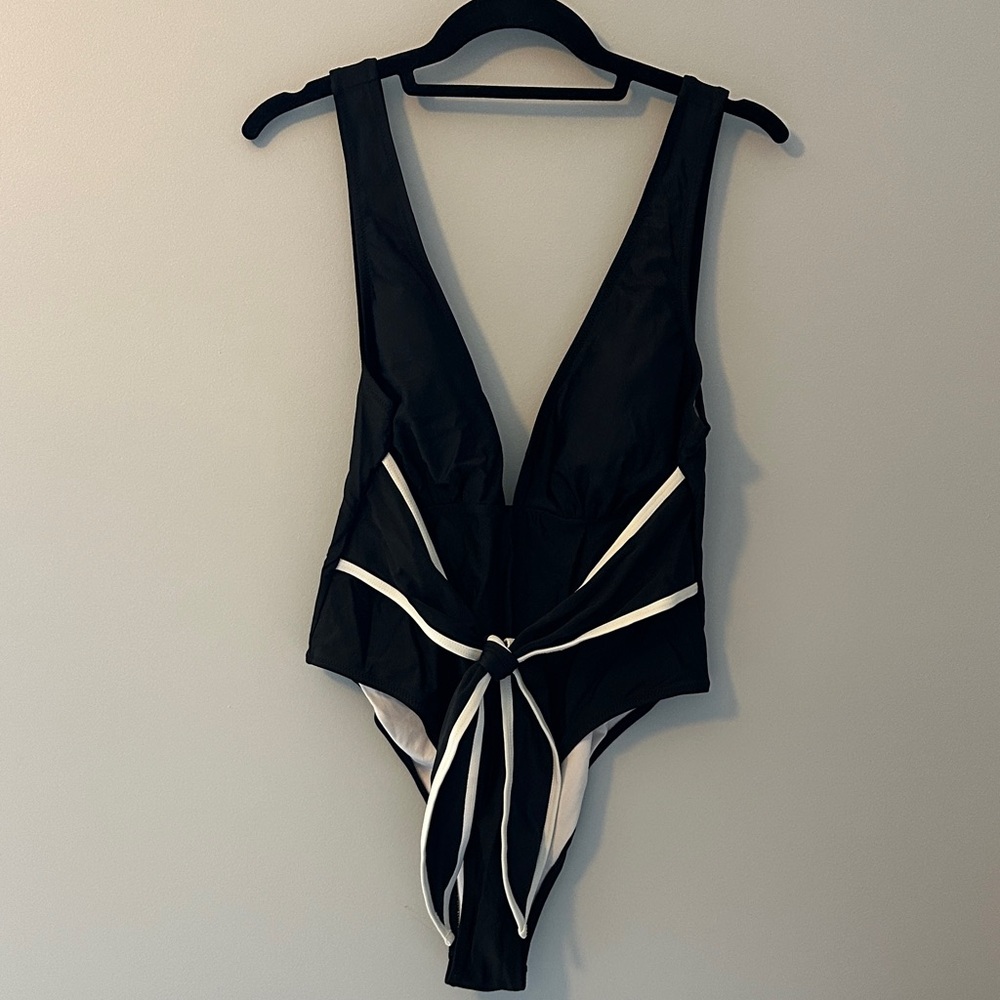 Black and White One-Piece Swimsuit